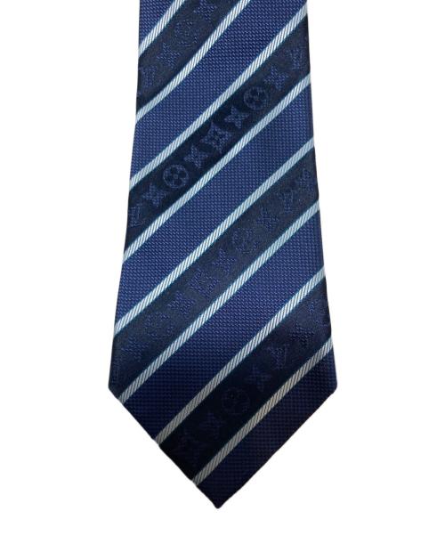 LOUIS VUITTON（ルイ ヴィトン）LOUIS VUITTON (ルイ ヴィトン) モノグラムストライプネクタイ ネイビー サイズ:記載なしの古着・服飾アイテム