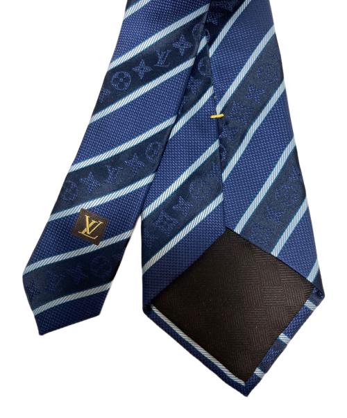 LOUIS VUITTON（ルイ ヴィトン）LOUIS VUITTON (ルイ ヴィトン) モノグラムストライプネクタイ ネイビー サイズ:記載なしの古着・服飾アイテム