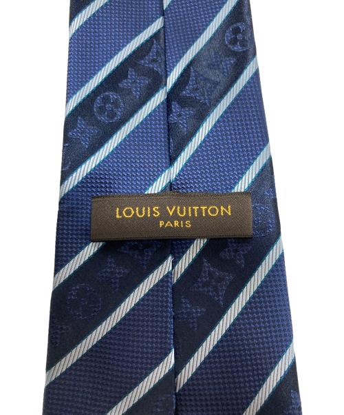 LOUIS VUITTON（ルイ ヴィトン）LOUIS VUITTON (ルイ ヴィトン) モノグラムストライプネクタイ ネイビー サイズ:記載なしの古着・服飾アイテム