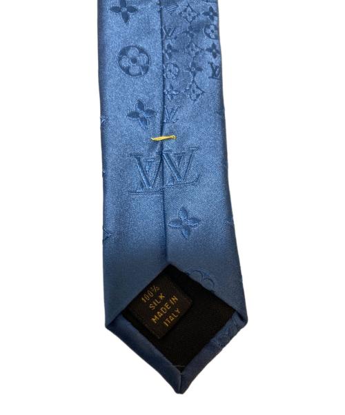 LOUIS VUITTON（ルイ ヴィトン）LOUIS VUITTON (ルイ ヴィトン) モノグラム切替ネクタイ ブルー サイズ:記載なしの古着・服飾アイテム