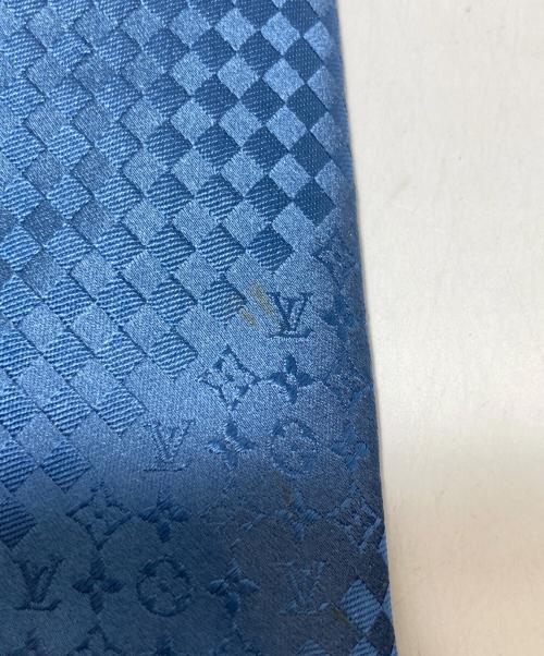 LOUIS VUITTON（ルイ ヴィトン）LOUIS VUITTON (ルイ ヴィトン) モノグラム切替ネクタイ ブルー サイズ:記載なしの古着・服飾アイテム