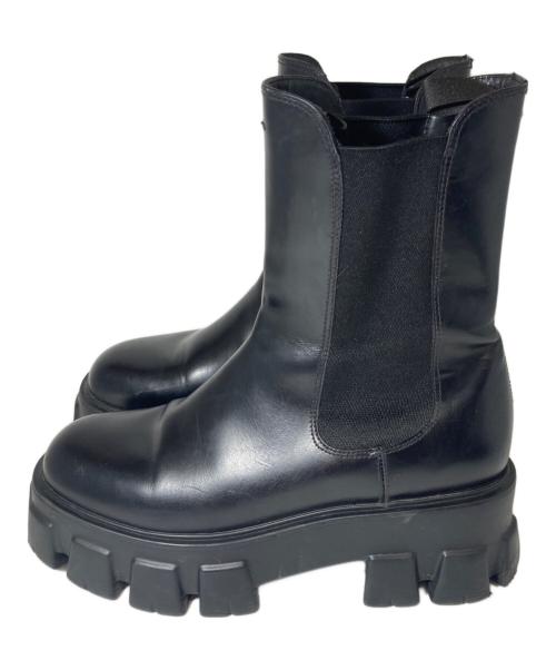 PRADA（プラダ）PRADA (プラダ) モノリスチェルシーブーツ ブラック サイズ:24.5の古着・服飾アイテム