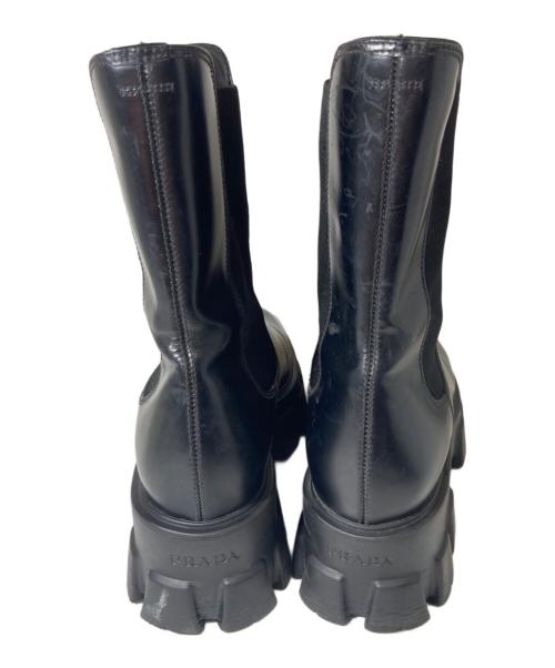PRADA（プラダ）PRADA (プラダ) モノリスチェルシーブーツ ブラック サイズ:24.5の古着・服飾アイテム