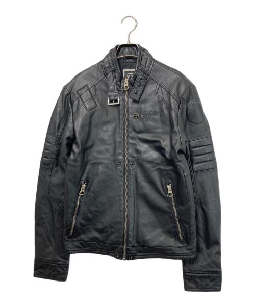 G-STAR RAW（ジースターロゥ）G-STAR RAW (ジースターロゥ) カウレザージャケット ブラック サイズ:Mの古着・服飾アイテム