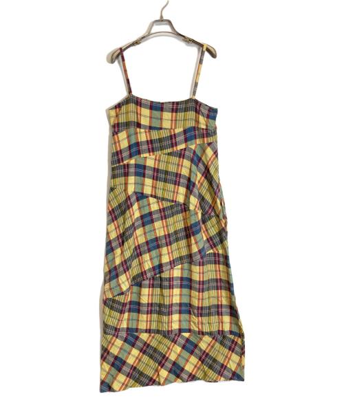tricot COMME des GARCONS（トリココムデギャルソン）tricot COMME des GARCONS (トリココムデギャルソン) チェック柄ノースリーブワンピース イエロー サイズ:記載なしの古着・服飾アイテム