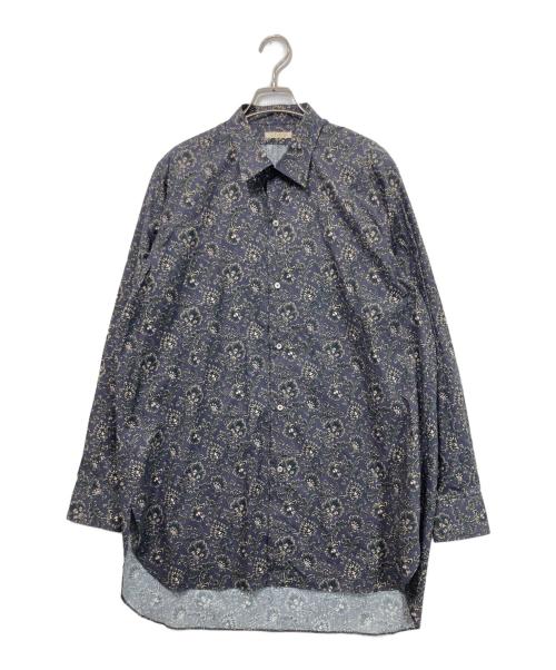 HEUGN（ユーゲン）HEUGN (ユーゲン) コットンフラワープリントレギュラーカラーシャツ パープル サイズ:3の古着・服飾アイテム