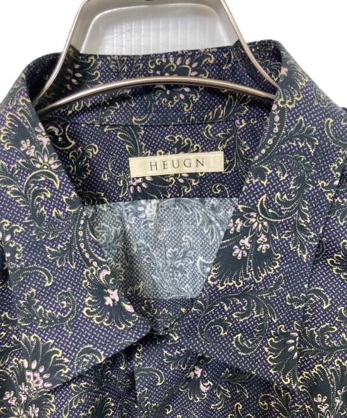 HEUGN（ユーゲン）HEUGN (ユーゲン) コットンフラワープリントレギュラーカラーシャツ パープル サイズ:3の古着・服飾アイテム