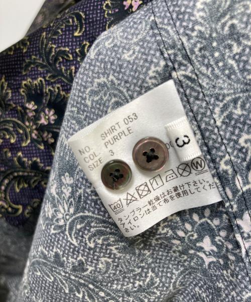 HEUGN（ユーゲン）HEUGN (ユーゲン) コットンフラワープリントレギュラーカラーシャツ パープル サイズ:3の古着・服飾アイテム