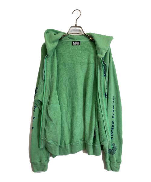 Hysteric Glamour（ヒステリックグラマー）Hysteric Glamour (ヒステリックグラマー) ジップパーカー グリーン サイズ:FREEの古着・服飾アイテム