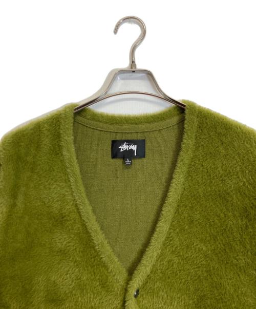 stussy（ステューシー）stussy (ステューシー) モヘアカーディガン グリーン サイズ:Lの古着・服飾アイテム
