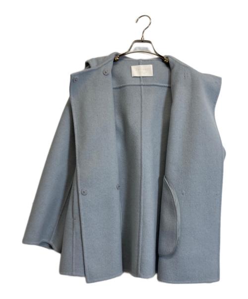 BALLSEY（ボールジィ）BALLSEY (ボールジィ) プレミアムウールリバー フーデッドショートコート ブルー サイズ:34の古着・服飾アイテム
