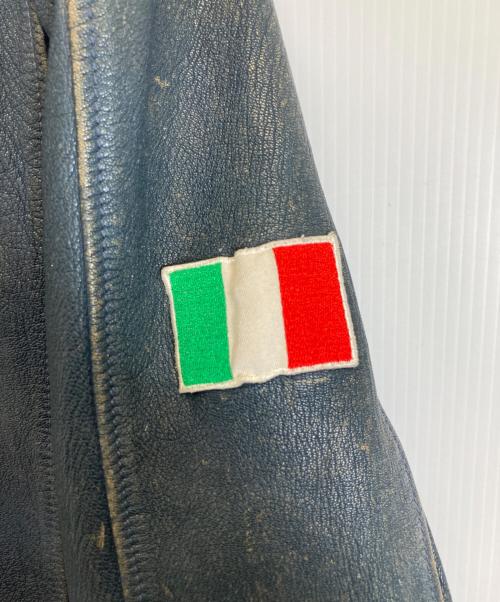 DOLCE & GABBANA（ドルチェ＆ガッバーナ）DOLCE & GABBANA (ドルチェ＆ガッバーナ) レザージャケット ネイビー サイズ:48の古着・服飾アイテム