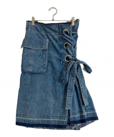 中古・古着通販】sacai (サカイ) デニムデザインスカート インディゴ