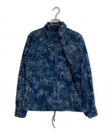 45rpm（45アールピーエム）の古着「インディゴ染め総柄スキッパーシャツ」｜ネイビー