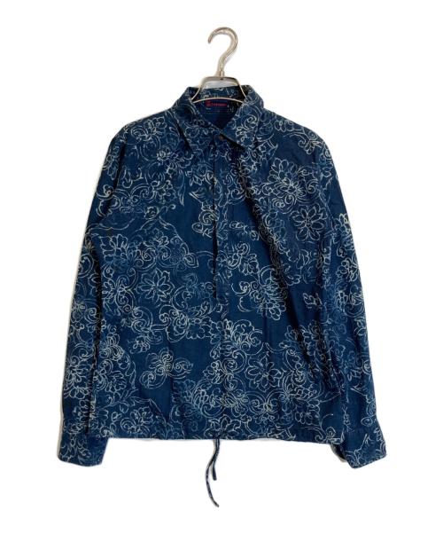 45rpm（45アールピーエム）45rpm (45アールピーエム) インディゴ染め総柄スキッパーシャツ ネイビー サイズ:Mの古着・服飾アイテム
