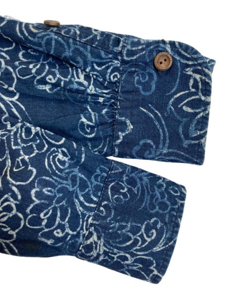 45rpm（45アールピーエム）45rpm (45アールピーエム) インディゴ染め総柄スキッパーシャツ ネイビー サイズ:Mの古着・服飾アイテム