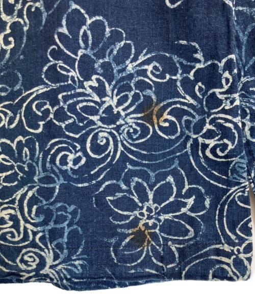 45rpm（45アールピーエム）45rpm (45アールピーエム) インディゴ染め総柄スキッパーシャツ ネイビー サイズ:Mの古着・服飾アイテム