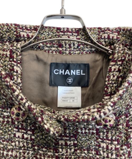 CHANEL（シャネル）CHANEL (シャネル) ツイードジャケット ブラウン サイズ:36の古着・服飾アイテム