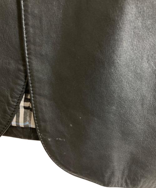 BURBERRY BLACK LABEL（バーバリーブラックレーベル）BURBERRY BLACK LABEL (バーバリーブラックレーベル) ゴートレザーレザージャケット ブラック サイズ:Mの古着・服飾アイテム