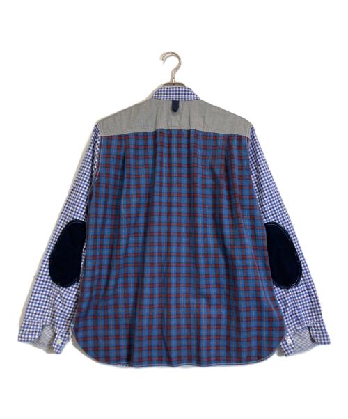 JUNYA WATANABE COMME des GARCONS（(ジュンヤワタナベ コムデギャルソン）JUNYA WATANABE COMME des GARCONS ((ジュンヤワタナベ コムデギャルソン) 綿ギンガムチェック×綿ウールタータンチェック ブルー サイズ:Sの古着・服飾アイテム