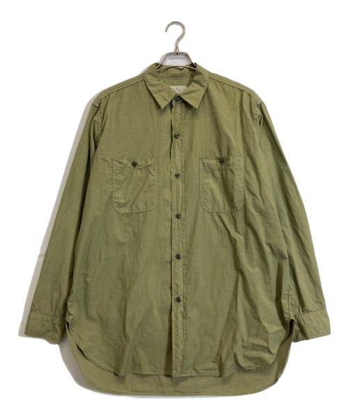 HERILL（ヘリル）HERILL (ヘリル) U.S.N Cottonpoplin shirt カーキ サイズ:3の古着・服飾アイテム