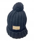 GUCCIグッチ）の古着「LABEL LOGO KNIT BAENIE」｜ブラック