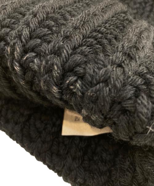 GUCCI（グッチ）GUCCI (グッチ) LABEL LOGO KNIT BAENIE ブラック サイズ:Mの古着・服飾アイテム