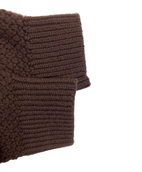 GALERIE VIE（ギャルリーヴィー）GALERIE VIE (ギャルリーヴィー) ビッグケーブルボートネックプルオーバー ブラウン サイズ:Fの古着・服飾アイテム