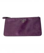 PRADAプラダ）の古着「サフィアーノフラットポーチ」｜ピンク