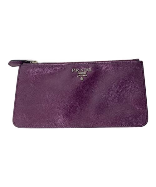 PRADA（プラダ）PRADA (プラダ) サフィアーノフラットポーチ ピンクの古着・服飾アイテム