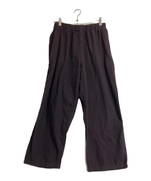 confect（コンフェクト）CONFECT (コンフェクト) コットンシルクネップサージ イージーワイドパンツ ブラウン サイズ:3の古着・服飾アイテム