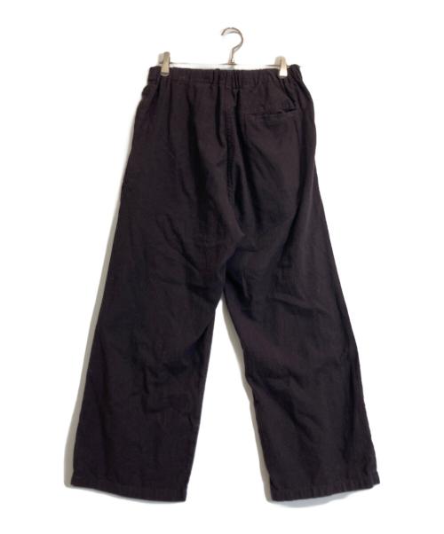 confect（コンフェクト）CONFECT (コンフェクト) コットンシルクネップサージ イージーワイドパンツ ブラウン サイズ:3の古着・服飾アイテム