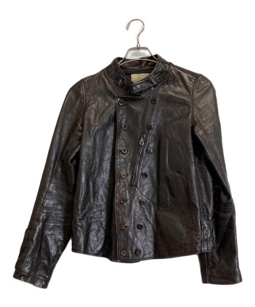 aski kataski（アスキカタスキ）aski kataski (アスキカタスキ) レザージャケット ブラウン サイズ:38の古着・服飾アイテム