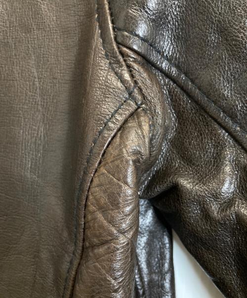 aski kataski（アスキカタスキ）aski kataski (アスキカタスキ) レザージャケット ブラウン サイズ:38の古着・服飾アイテム