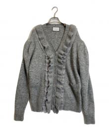 SEVEN TEN by MIHO KAWAHITO（セブン テン バイ ミホ カワヒト）の古着「フリルオーガンジーカーディガン」｜ライトグレー