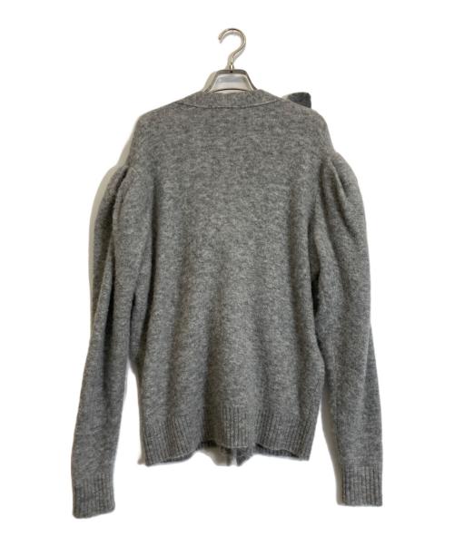 SEVEN TEN by MIHO KAWAHITO（セブン テン バイ ミホ カワヒト）SEVEN TEN by MIHO KAWAHITO (セブン テン バイ ミホ カワヒト) フリルオーガンジーカーディガン ライトグレー サイズ:Sの古着・服飾アイテム