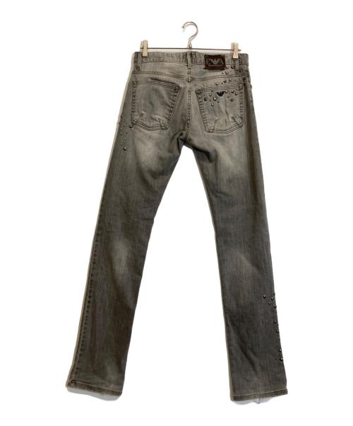 EMPORIO ARMANI（エンポリオアルマーニ）EMPORIO ARMANI (エンポリオアルマーニ) スタッズデニムパンツ グレー サイズ:30の古着・服飾アイテム