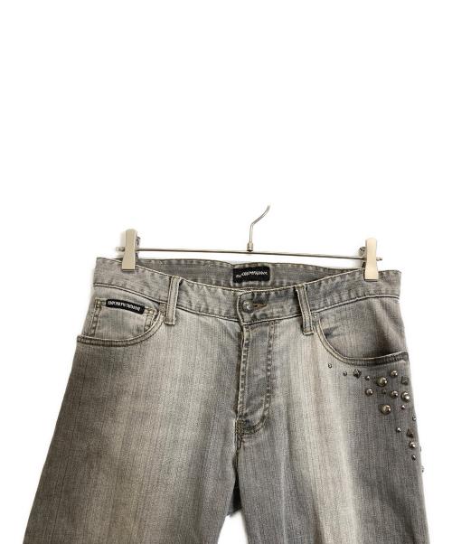 EMPORIO ARMANI（エンポリオアルマーニ）EMPORIO ARMANI (エンポリオアルマーニ) スタッズデニムパンツ グレー サイズ:30の古着・服飾アイテム