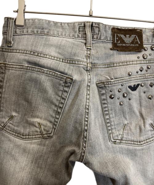 EMPORIO ARMANI（エンポリオアルマーニ）EMPORIO ARMANI (エンポリオアルマーニ) スタッズデニムパンツ グレー サイズ:30の古着・服飾アイテム