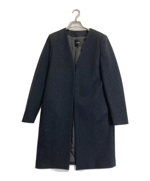 theory（セオリー）theory (セオリー) ノーカラーコート グレー サイズ:Sの古着・服飾アイテム