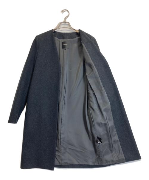 theory（セオリー）theory (セオリー) ノーカラーコート グレー サイズ:Sの古着・服飾アイテム