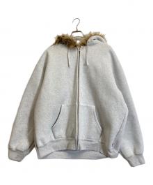 SUPREME（シュプリーム）の古着「faux fur zip up hooded sweatshirt」｜ライトグレー