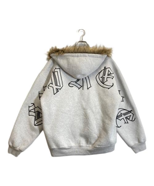 SUPREME（シュプリーム）Supreme (シュプリーム) faux fur zip up hooded sweatshirt ライトグレー サイズ:XLの古着・服飾アイテム