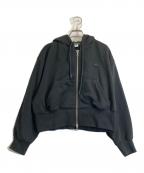 LACOSTEラコステ）の古着「裏パイルクロップドジップフーディ」｜ブラック