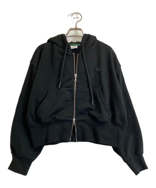 LACOSTE（ラコステ）LACOSTE (ラコステ) 裏パイルクロップドジップフーディ ブラック サイズ:40の古着・服飾アイテム