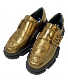 MANA（マナ）の古着「ビッグベルトボリュームソールシューズ」｜ゴールド