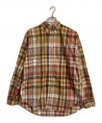 CIOTAシオタ）の古着「スビンポプリンマドラスチェックB.Dシャツ」｜ブラウン