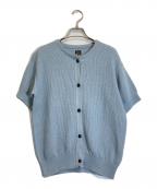 BATONERバトナ―）の古着「SUMMER KNIT CREW NECK CARDIGAN S/S”」｜ブルー