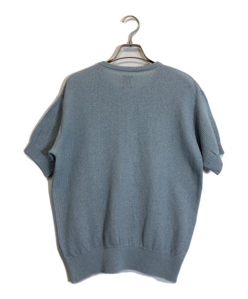 BATONER（バトナ―）BATONER (バトナ―) SUMMER KNIT CREW NECK CARDIGAN S/S” ブルー サイズ:Sの古着・服飾アイテム