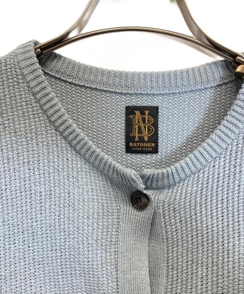 BATONER（バトナ―）BATONER (バトナ―) SUMMER KNIT CREW NECK CARDIGAN S/S” ブルー サイズ:Sの古着・服飾アイテム